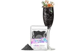 TWINKLE MY DRINK® Ätbart Skimmer för Drycker Svart – Ätbart Glitter till Halloween, Drinkar, Cocktails & Prosecco – Sockerfri