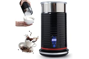 MidingChai Mousseur à Lait Électrique 4 en 1, Mousseur Lait Acier Inoxydable 304, Milk Frother pour Mousse Chaude et Froide, Chauffe Lait Electrique, pour Chocolat Chaud, Latte Art, Cappuccino