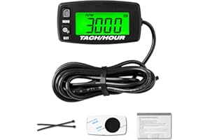 NInE-ROnG Contaore digitale autoalimentato, manutenzione induttiva, impermeabile, retroilluminato, contaore, batteria sostituibile, per tosaerba, trattore, generatore e motore a gas