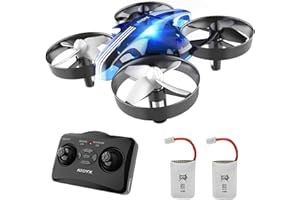 ATOYX Mini Drone para Niños Principiantes, Drone Quadcopter RC con 2.4G 4 Canales 6-Axis Gyro,Modo sin Cabeza, Auto Hovering, 3 Modos de Velocidad y Baterías Adicionales, Regalos y Juguetes, Azul