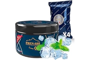 FREN-SHI Frenshi - Pot 200 G - Ice Mint - Goût Chicha (Sans Ta.b-ac, Sans Ni.cot-ine) Saveur shisha, Arome hookah. Made in France