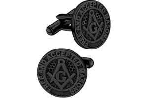 FaithHeart Cufflinks for Men, Vintage Style Viking Runes Compass/Wolf/Celtic Cross/Gothic Skull/Masonic Cuff Links Stainless Steel/Black, With Gift Box