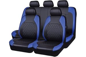FZTZSQ 1 Set Leather Car Seat Cover Sets for Ford Focus 2011 2012 2013 2014 2015 2016 2017 2018, Breathable Waterproof Comfortable Car Seat Interior Protect Accessories,Blue
