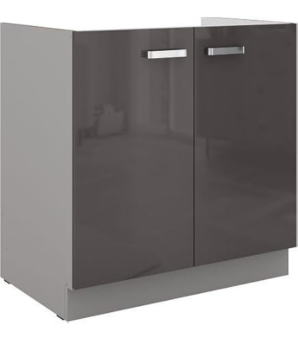Kuechen-preisbombe Küchen Unterschrank 60 Hochglanz Grau Küchenzeile Küchenblock Küche Grey Bianca Küche, Haushalt & Wohnen
