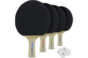 Cornilleau - Sport Pack Quattro - 4X Raquettes de ping Pong Interieur et 4 balles de Tennis de Table