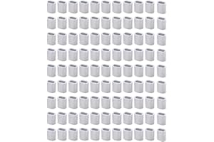 TOOLOFLIFE 100 piezas de manga de bucle de crimpado de aluminio, abrazaderas de virola de cuerda de alambre para clips de fijación de cable y manga de crimpado de pesca (1mm/0.04in elíptica)