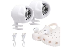 JUGHIGH 2Pcs Headlights for Cro Shoes Rechargeable IPX5 Waterproof Croch Lights with 3 Light Adjustment Modes LED Flashlight Clogs Accessories for Adult Kids Outdoor Camping Night Running Hiking Dog Walking