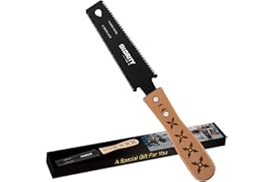 GLORITY 6 pollici Sega Portatile Giapponese, Sega a Tirare, Taglio Flush, Lame di Taglio a Tre Lati, Acciaio SK-5, Lama Affilata a Doppio Lato 11/17 TPI, Taglio del Legno, Falegnami- DJS30.