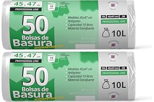 Bolsas de Basura, Bolsa Basura Resistente para Cubos Basura 10L, Antigoteo, Bolsas Ideales para Papelera de Baño, Oficina o Cocina, Apta Todo Tipo de Desechos, 45x47 cm - Ofituria (100 bolsas, 10L)