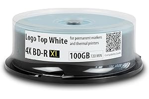 BLU INNOVATION Ritek BD-R XL BDXL 100 GB Archivierungsmedien, Triple-Layer, 4X, Logo Top, Thermal, beschreibbare Discs in Spindel, 25 Stück