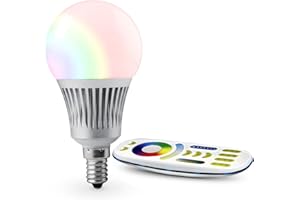 LIGHTEU®, 1x 5W E14 Milight MiboxerWiFi E14 5W 2.4G RF Remote Control RGBCCT LED Bulb Lights with a 4 Zone Remote Control