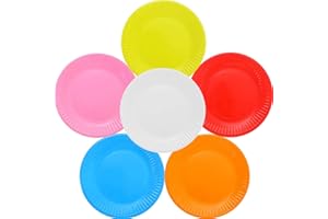 ENAIAH Assiettes DIY, 60 Pièces Assiettes en Papier, Super Rigides en Bagasse Biodégradables et Alternative Écologique Assiettes de Fête, Pour les fêtes, pique-niques, Anniversaire