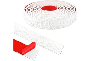 ZTVOWTO 600cm*3.6cm 3D Molduras Decorativas para Pared, Autoadhesiva para Pared para Bordes de Espejos, Muebles, Marcos de Puertas, Techos, Decoración Del Hogar(Blanco)