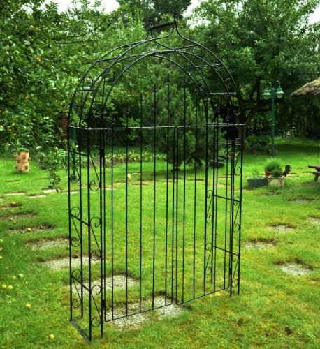 Rosenbogen 12mm Volleisen B: 140cm Schwarz mit Türen / Tor