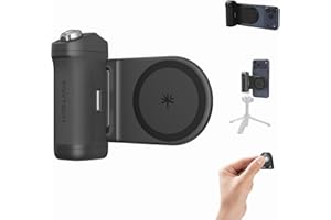PGYTECH MagCam 2 Smartphone-Griff, 3-in-1 Modular-Kit, Bluetooth-Fernbedienung & Ladegriff & MagSafe Magnetischer Wireless-Ladeständer, für iPhone 12–17/Android 14 (Schwarz)