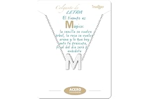 cotigo Collar Inicial Acero Inoxidable, Collar Mujer con Colgante letra A-Z Pequeñas - Bisutería Regalo Madre Cumpleaños, Novia o Amigas, Color Plateado y Dorado