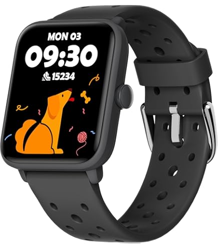 BIGGERFIVE Smartwatch voor kinderen zonder app, stappenteller, hartslag, 5 ATM waterdicht, slaapmonitor, calorieënteller, games, vibrerende wekker voor meisjes van 5 tot 14