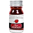 Herbin 11522T - 10ml bottle of ink for fountain pens and rollerball pens (product without packaging - zero waste objective), Rouge caroubier/Carob red