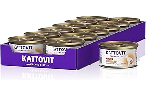 Kattovit - Urinary mokra karma dla kotów | mokra karma dla kotów jako pełnoporcjowa karma w puszce. Karma dietetyczna dla dorosłych kotów z chorobami dróg moczowych | 12 x 85 g cielęcina