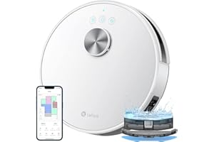 Lefant M1 Robot Vacuum Cleaner with Mop Room Mapping 4000Pa, LDS Navigation SLAM Algorithm Virtual Boundary, 32cm DIA Laser Robotic Vacuum Wi-Fi/App/Alexa Control