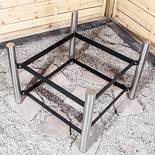 Köhko Designer-Feuerschale Ø 80 cm + 2 Griffen mit Ständer (Höhe 60 cm) aus Edelstahl und lackierten Eisenstreben 42020-41002 - 7