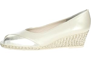 Cinzia Soft Zeppa Bassa Beige e Oro in Pelle Aperta in Punta - IQ3660 001 - Taglia