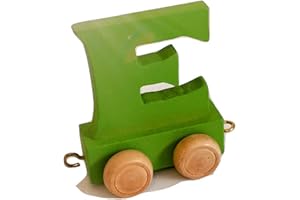 TOYS.FUNWORLD Fun World Toys® Childrens Personalised Wooden Colourful Alphabet Letter Train A-Z Name Set (Letter E)