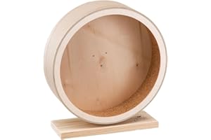 Ferplast Ruota Criceto, Accessorio Gabbia per Criceti, Topi Cincilla, Ruota Silenziosa con Antiscivolo, 12,8 x h 35,5 cm, ARCADE WHEEL diametro 32,5 cm, Ruota Gioco Legno per Criceti, Topi Cincillà