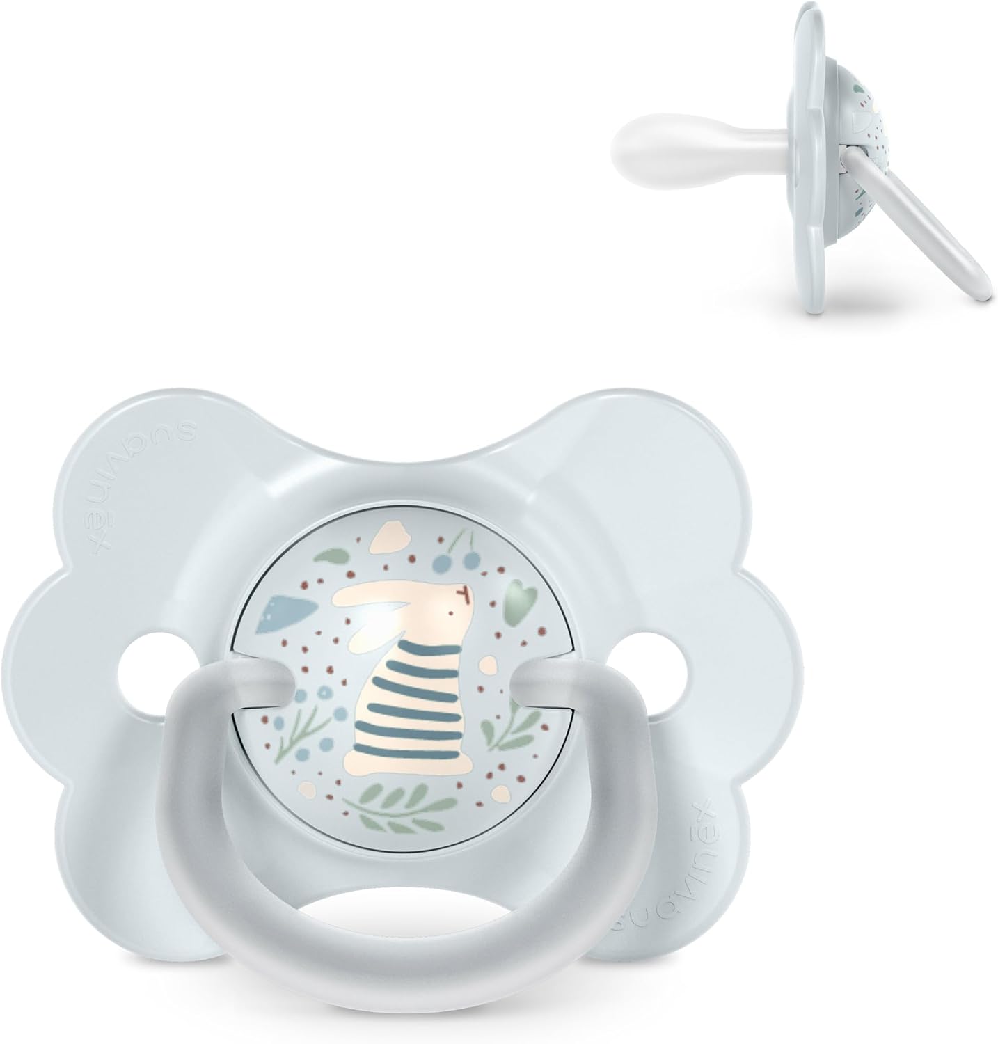 Suavinex, Chupete para Bebés 0/6 Meses y Recién Nacidos, con Tetina Fisiológica de Silicona SX Pro, Simétrica, Plana y Flexible, Respeta el Desarrollo Bucodental, con Anilla, Wonder Azul