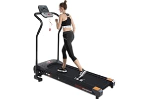 ISE Tapis de Course Pliable Electrique Professionnel, Tapis de Marche Moteur750W, Vitesse Réglable10 KM/H, avec Écran LCD, 5 Programme, Bluetooth,Tapis Roulant de Sport Electrique Maison,SY-1007