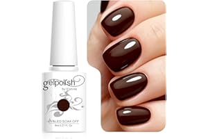 Vishine Vernis à ongles 8ml Semi-permanent Soak-off UV LED Gel Polish Manucure Base Top Coat Marron foncé #1456
