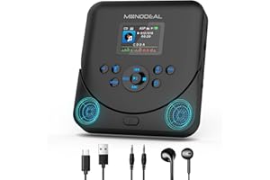 MONODEAL 2025 Lettore CD Portatile con Display TFT, Lettore CD Portatile Bluetooth Ricaricabile con Altoparlante, CD Player per Auto