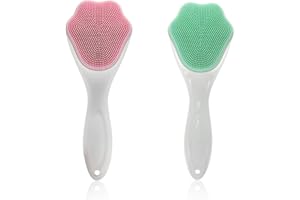 KYNLE 2 Pezzi Face Brush Cleansing, Pulizia Del Viso, Massaggiatore Viso, Adatta a Tutti I Tipi di Pelle, Pulizia Profonda (Rosa E Verde Chiaro)