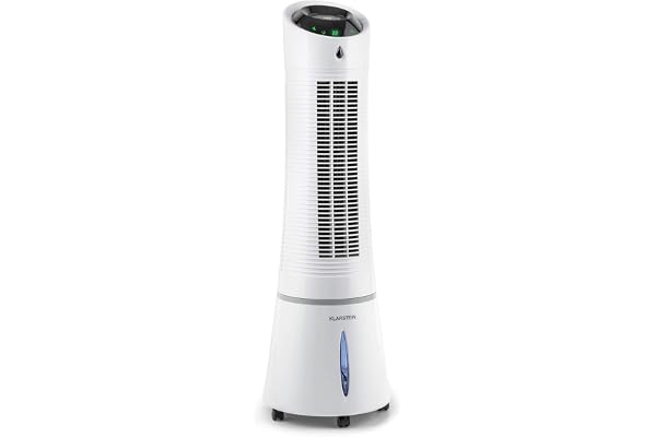 Klarstein Rafraichisseur d'Air Mobile 5 en 1 par Evaporation avec Humidificateur, Ventilateur, Ioniseur, Sans Évacuation, Mode Nuit, 45W, Débit d'Air de 180m³/h