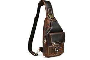 Handadsume lona + bolso diario de senderismo de cuero genuino, bolso de tirantes, bolso de hombro triangular, bolso de pecho masculino y femenino FB8013