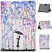 Produktbild LMAZWUFULM Hülle für Amazon Kindle Paperwhite 2015 / 2014 Generation 6.0 Zoll PU Leder Ultra Dünn Magnetverschluss Faltbare Auto Sleep/Wake Funktion Lederhülle Malerei Mädchen mit Regenschirm und Regenbogen Regen Muster im Bookstyle mit Stent-Funktion und Karten Slot Holster Ledertasche Flip Cover für Amazon Kindle Paperwhite 2015/2014/2013/2012 Generation (6.0 Zoll) Tablet-PC