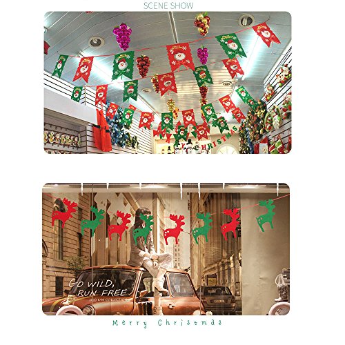 Christmas Banners Hanging Tree Elk Stockings Flags Merry Christmas