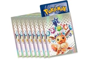 FRIKI MONKEY Pochettes d'entraînement Elite Pokemon [65 pochettes] Présentez vos cartes avec les pochettes promotionnelles des boîtes ETB Pokemon (Prismatic Evolutions)