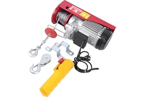 SAMGER SAMGER Samger Paranco Elettrico 300/600KG Verricello Elettrico 220V 1200W Montacarichi da Balcone, Altezza di Sollevamento 12M, con Cavo di Alimentazione 1M, Telecomando, per Casa, Officina, Garage