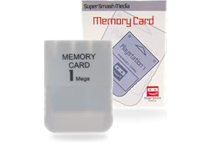 SUPER SMASH MEDIA SuperSmashMedia® - PS1 Memory Card 1MB (For PlayStation 1, PSX, Psone) [Grey]