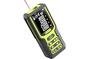 Metro Laser, LASGOO 100m/328ft Misuratore Laser, Misuratore di Distanza Laser con Sensore Angolare,Ft/In/M, Display LCD Retroilluminato, Modalità Distanza/Area/Volume/Pitagorica, Batteria Inclusa