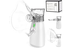 Nauotk Inhalationsgerät Vernebler, Tragbarer Inhalator für Erwachsene und Kinder 10ml Kapazität Geräuscharmer USB-C Wiederaufladbarer mit Mundstück für den Heim- und Reisegebrauch