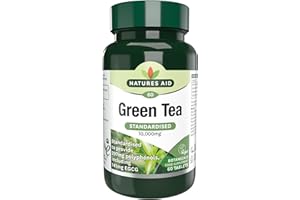 Natures Aid Green Tea 10,000mg – High Strength Natural Supplement – Supports Energy, Metabolism & Weight Management – Antioxidant – Vegan, Gluten Free, Non-GMO – 60 Tablets