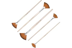 ANYUANKW 5 Pièces Pinceaux de Peinture, Pinceau en Éventail en Nylon, Ensemble de Pinceau d'artiste pour Peinture Acrylique, Aquarelle et Huile