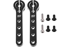 OTOTEC 2 Piezas Brazo de Servo de Dirección de Extensión RC Y 25 T Longitud Total de 56 Mm Compatible con 30-100CC Aviones Balsa Compatible con Futaba Color Negro