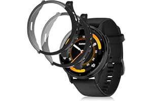 KONEE Hülle Kompatibel mit Garmin Venu 3, [2 Stück] Rundum Schutzhülle mit Glasfolie, 9H Härte PC Schutz Gehäuse Kompatibel mit Garmin Venu 3 - Schwarz*2