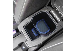 MEDZUK Compatibile con Dacia Sandero 3 | Sandero Stepway 3 2020-2024 2025 Console Centrale Scatola del Bracciolo, Organizer Vano Portaoggetti Auto Accessori con Tappetino Antiscivolo (Blu)