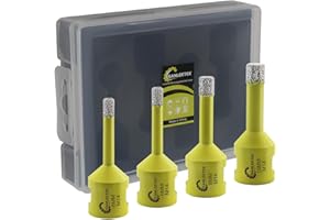 Punte per Trapano Diamantate 4pezzi 6/6/8/10mm Fresa Diamantata per Piastrelle di Ceramica Porcellana Marmo Granito con M14 Filettatura SANLEETEK