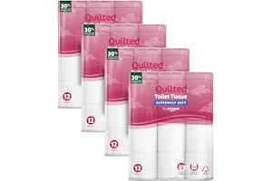 by Amazon Papier Toilette, 4 Épaisseurs Matelassé, Douceur Suprême, 48 Rouleaux (4 Paquets de 12), 160 Feuilles par Rouleau, Certifié FSC