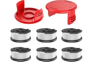 TRUSTLIONTEK fadenspule,für Einhell Akku-Rasentrimmer GE-CT 18/28 Li und GE-CT 18/28 Li TC,für Einhell Ersatzfadenspule TLE-03,Spulenabdeckung TLE-03-1 (6 fadenspule+2 Spulenabdeckung)